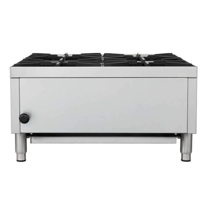Forno Commerciale 24" Gas Hot Plate, 4 Burners (100,000 BTU) with Cast Iron Grates and 430 Stainless Steel Body (FCMHP0079-24)