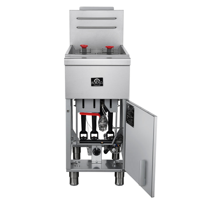 Forno Commerciale Propane Gas Deep Fryer, 3 Burners, 90,000 BTU, 40lbs Oil Capacity (FCMGF0016)