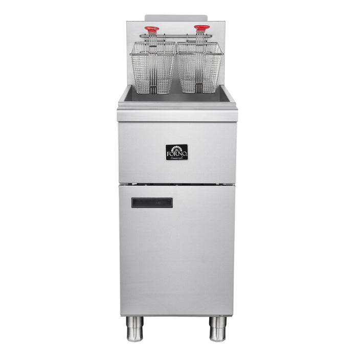 Forno Commerciale Propane Gas Deep Fryer, 3 Burners, 90,000 BTU, 40lbs Oil Capacity (FCMGF0016)