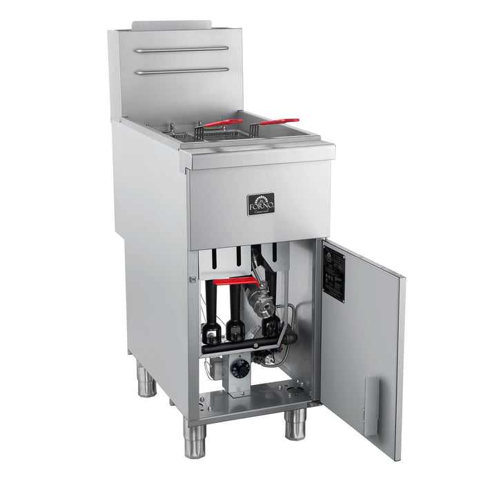 Forno Commerciale Propane Gas Deep Fryer, 3 Burners, 90,000 BTU, 40lbs Oil Capacity (FCMGF0016)