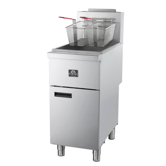 Forno Commerciale Propane Gas Deep Fryer, 3 Burners, 90,000 BTU, 40lbs Oil Capacity (FCMGF0016)