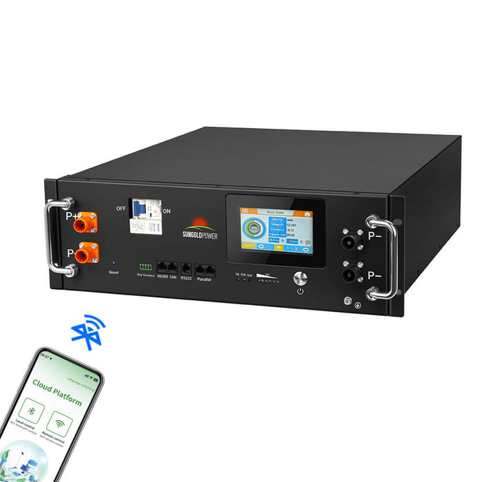 Sungold Power CoreX 5 Pro Server Rack 48V 100AH Residential Energy Storage Battery Pack Wi‑Fi & Bluetooth