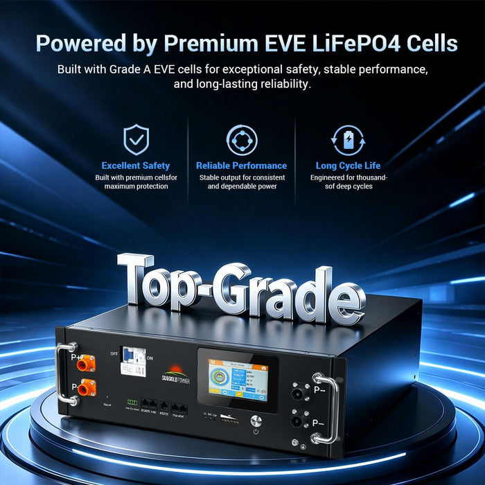 Sungold Power CoreX 5 Pro Server Rack 48V 100AH Residential Energy Storage Battery Pack Wi‑Fi & Bluetooth
