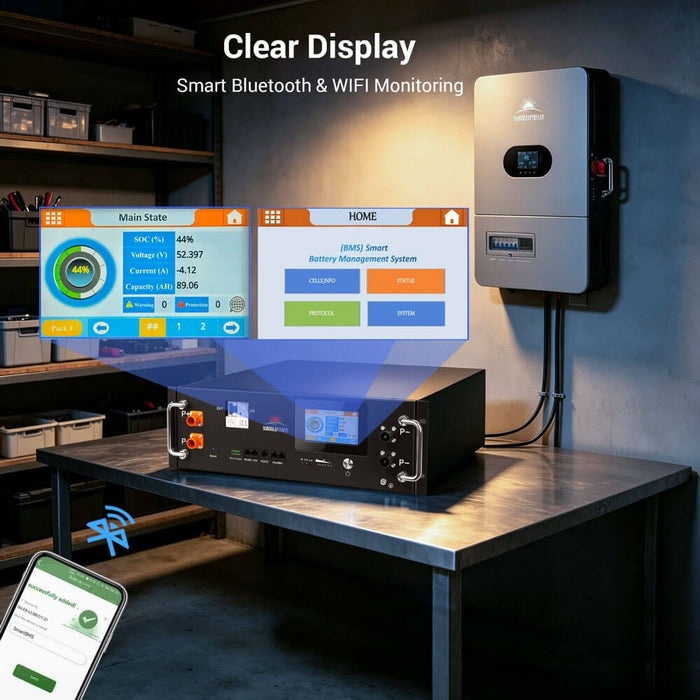 Sungold Power CoreX 5 Pro Server Rack 48V 100AH Residential Energy Storage Battery Pack Wi‑Fi & Bluetooth