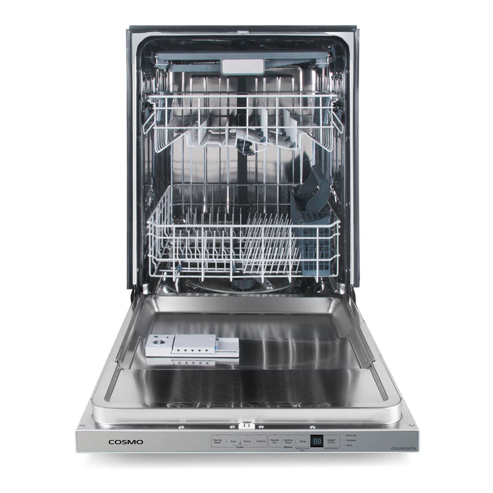 Cosmo Vista 24" Built-in Dishwasher, Advanced Sanitize Technology, Ultra-Quiet Operation in Stainless Steel (COS-DWV24TTR)