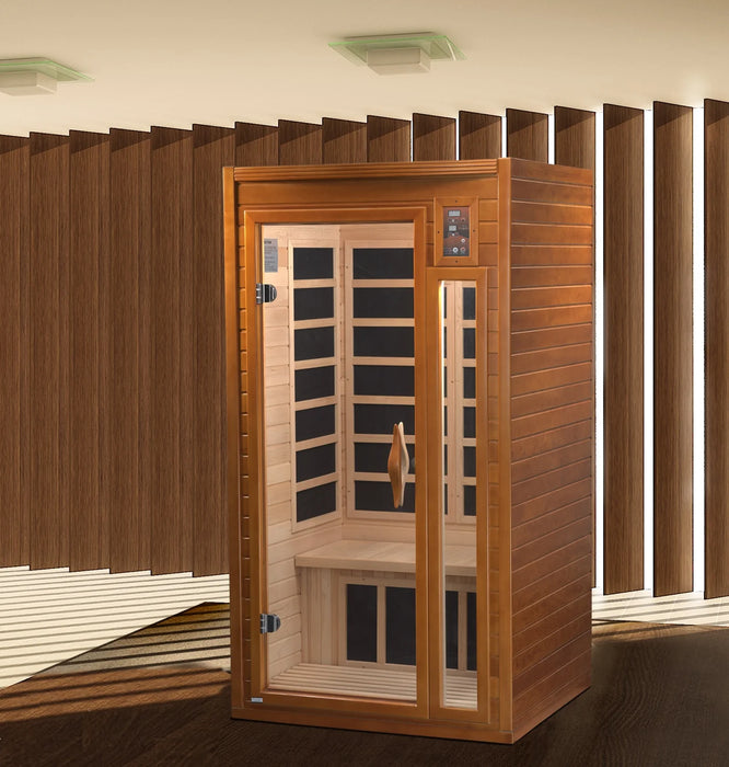 Dynamic Sauna "Barcelona Elite" 1-2 Person Ultra Low EMF FAR Infrared Indoor Sauna (DYN-6106-01 Elite)