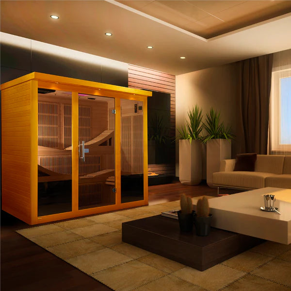 Dynamic Sauna "Monaco" 6-Person Ultra Low EMF FAR Infrared Indoor Sauna (DYN-6996-01 Elite)