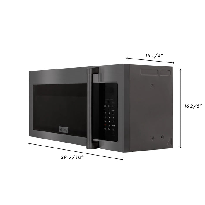 ZLINE 30" 1.5 cu. ft. Over The Range Microwave Oven with Set of 2 Charcoal Filters - Stainless Steel, Black Stainless Steel, Satin Stainless Steel (MWO-OTRCFH-30)