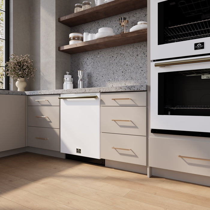 Forno Stella 24" Built-in Dishwasher - Stainless Steel, Black and White (FDWBI8010-24S)