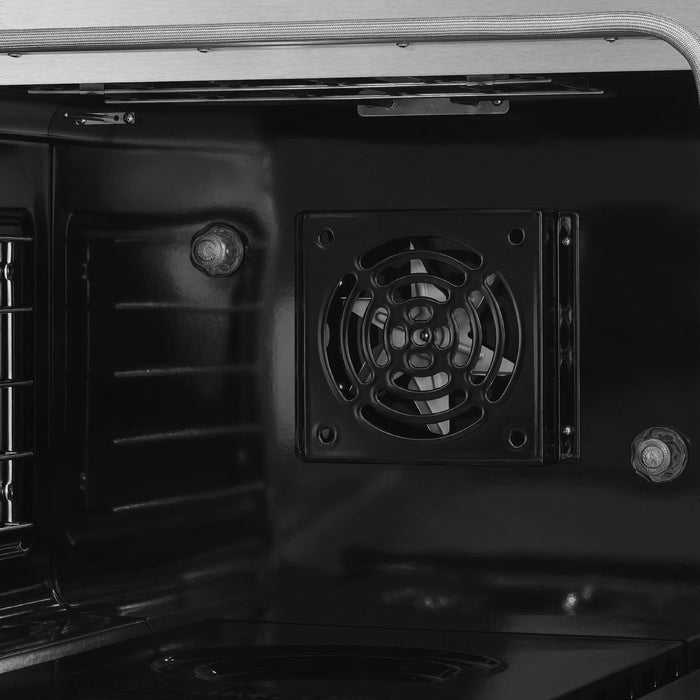Forno Ambassador Valente 36" 5.2 cu. ft. Dual Fuel Range, 6 Sealed Burners, Convection Oven in Black or White with Antique Brass Accents and Copper Rivet Trim, (FFSGS6199-36CPBLK)