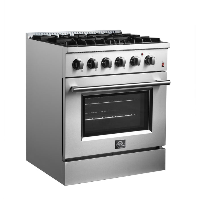 Forno Marco 30" Dual Fuel Range with 4 Sealed Burners in Stainless Steel (FFSGS6197-30)