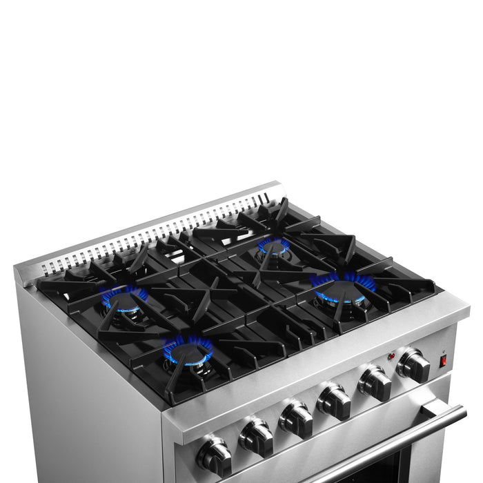 Forno Marco 30" Dual Fuel Range with 4 Sealed Burners in Stainless Steel (FFSGS6197-30)