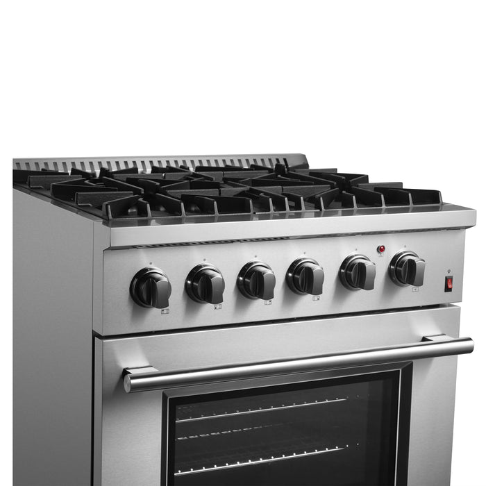 Forno Marco 30" Dual Fuel Range with 4 Sealed Burners in Stainless Steel (FFSGS6197-30)