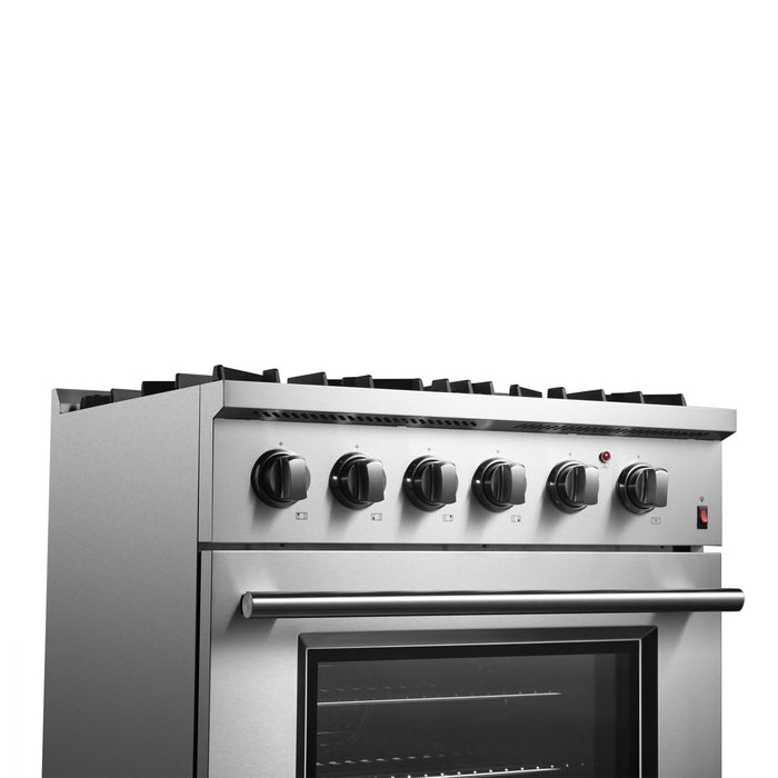 Forno Marco 30" Dual Fuel Range with 4 Sealed Burners in Stainless Steel (FFSGS6197-30)