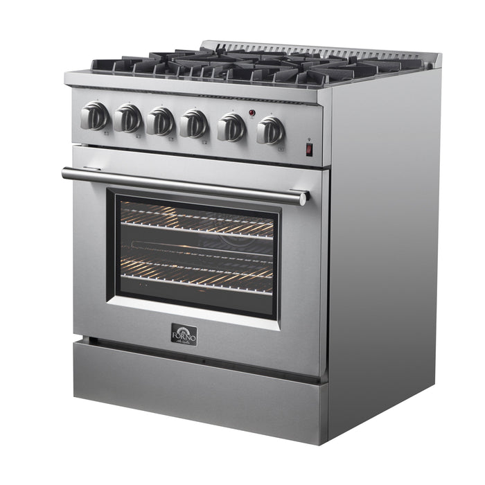 Forno Marco 30" Dual Fuel Range with 4 Sealed Burners in Stainless Steel (FFSGS6197-30)