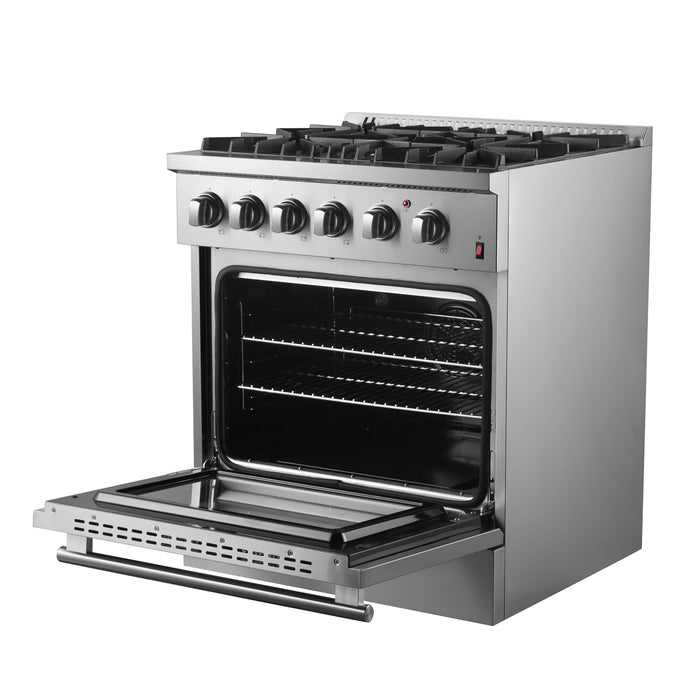Forno Marco 30" Dual Fuel Range with 4 Sealed Burners in Stainless Steel (FFSGS6197-30)