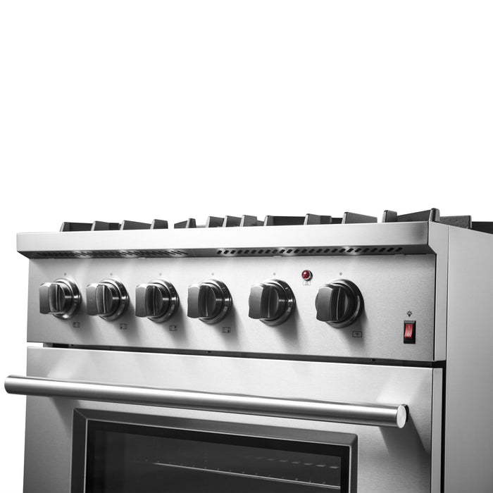 Forno Marco 30" Dual Fuel Range with 4 Sealed Burners in Stainless Steel (FFSGS6197-30)