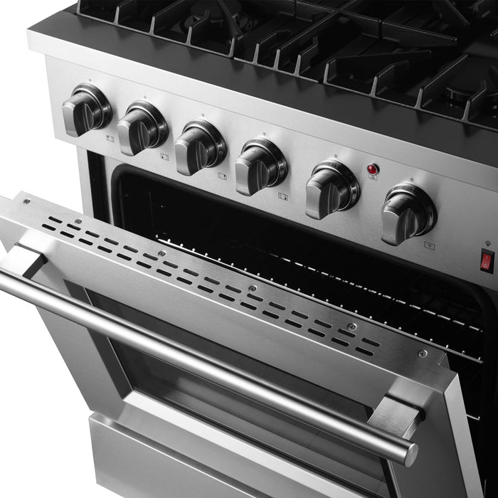 Forno Marco 30" Dual Fuel Range with 4 Sealed Burners in Stainless Steel (FFSGS6197-30)