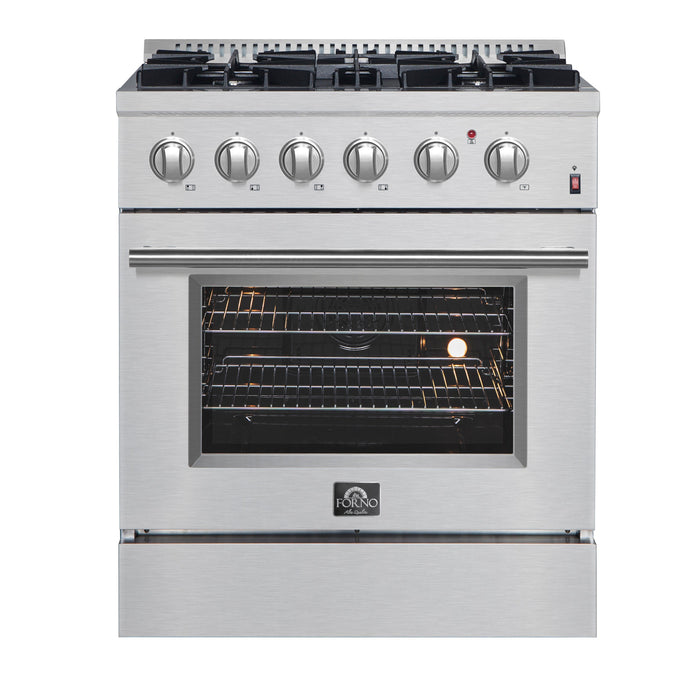 Forno Marco 30" Dual Fuel Range with 4 Sealed Burners in Stainless Steel (FFSGS6197-30)