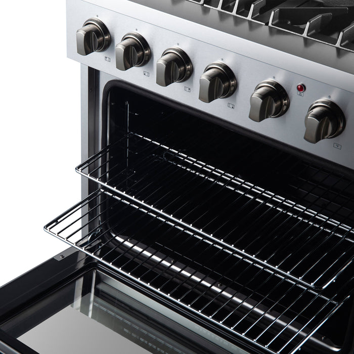 Forno Marco 30" Dual Fuel Range with 4 Sealed Burners in Stainless Steel (FFSGS6197-30)