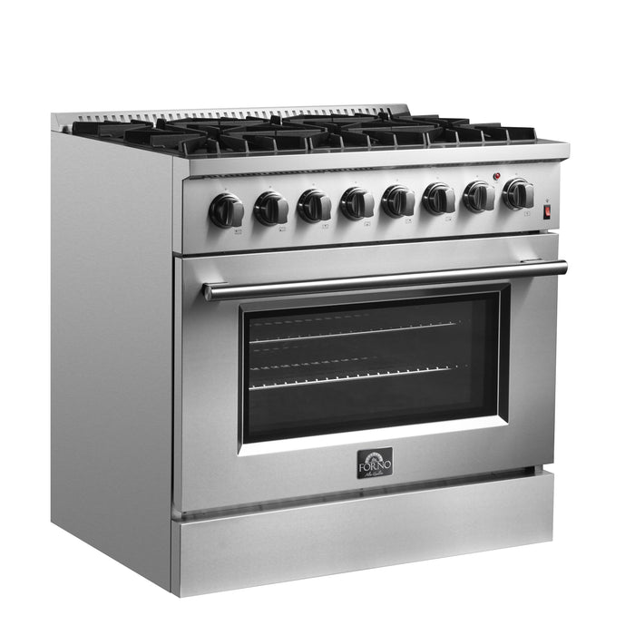 Forno Marco 36" Dual Fuel Range with 6 Sealed Burners in Stainless Steel (FFSGS6197-36)