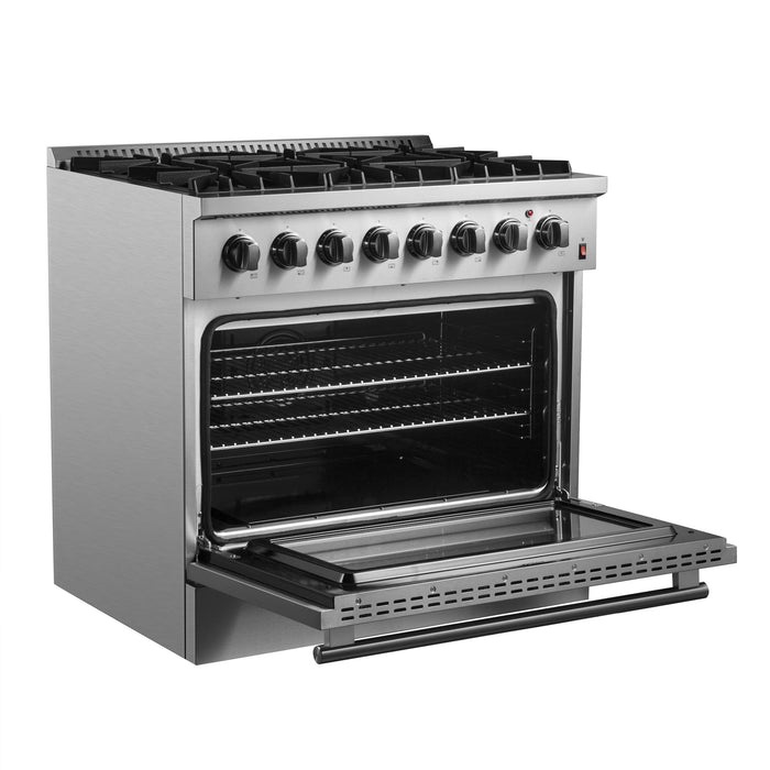Forno Marco 36" Dual Fuel Range with 6 Sealed Burners in Stainless Steel (FFSGS6197-36)