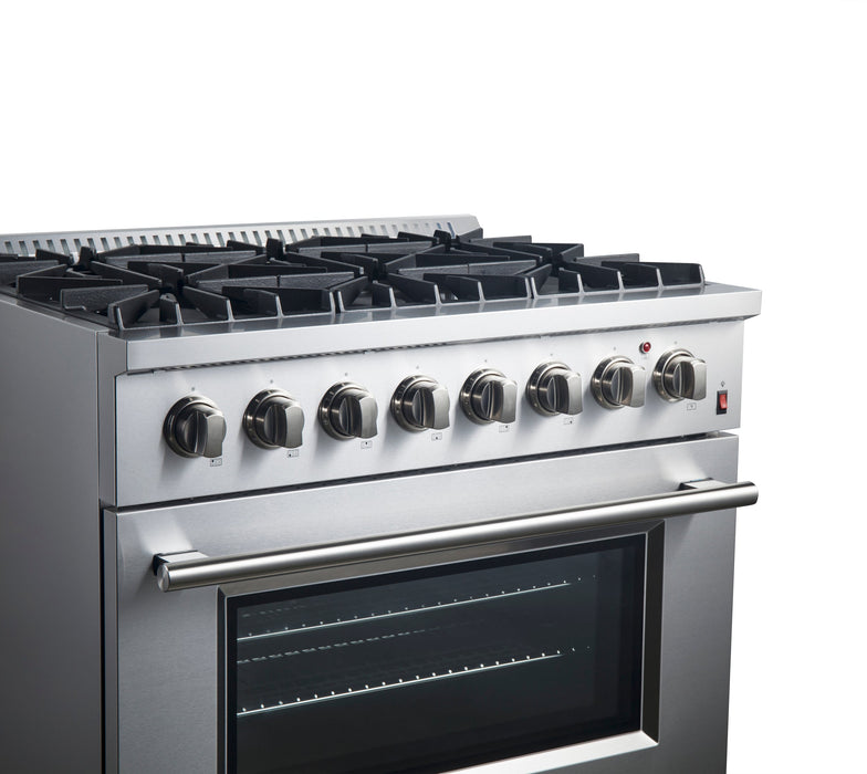 Forno Marco 36" Dual Fuel Range with 6 Sealed Burners in Stainless Steel (FFSGS6197-36)