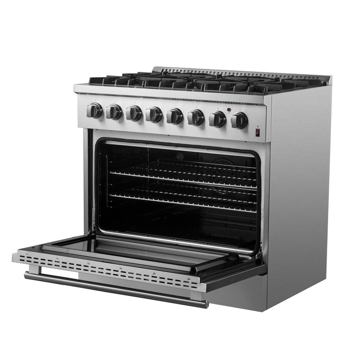Forno Marco 36" Dual Fuel Range with 6 Sealed Burners in Stainless Steel (FFSGS6197-36)