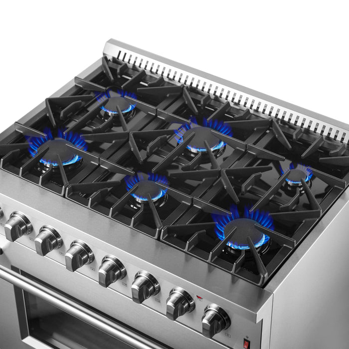 Forno Marco 36" Dual Fuel Range with 6 Sealed Burners in Stainless Steel (FFSGS6197-36)