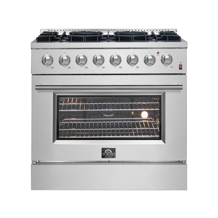 Forno Marco 36" Dual Fuel Range with 6 Sealed Burners in Stainless Steel (FFSGS6197-36)