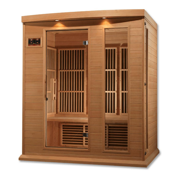 Maxxus Sauna 3-Person Low EMF FAR Infrared Indoor Sauna - Canadian Hemlock (MX-K306-01)