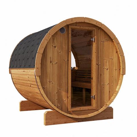 SaunaLife Model E7 and E7W Sauna Barrel ERGO Series Sauna Barrel 71"L x 81"D, 4-Person