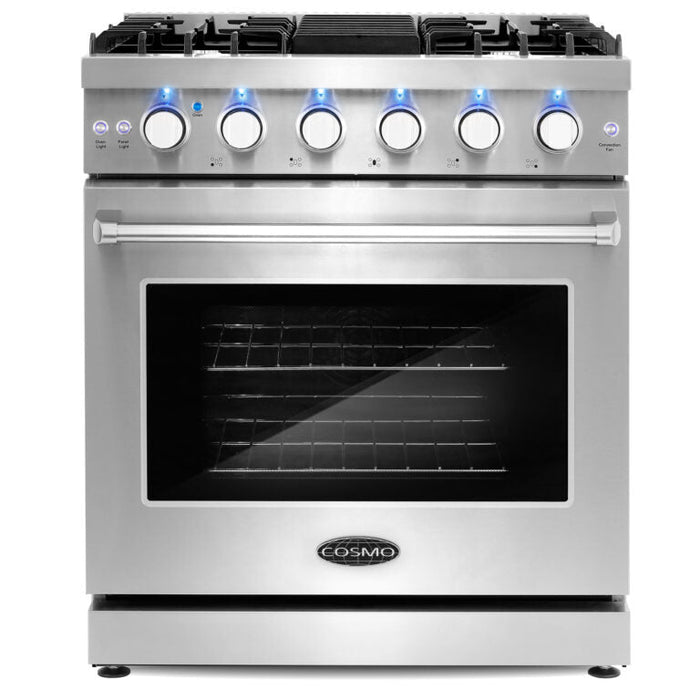 Cosmo 30" 4.5 cu. ft. Slide-In Freestanding Gas Range with 5 Sealed Burner and Convection Oven in Stainless Steel (COS-EPGR304)