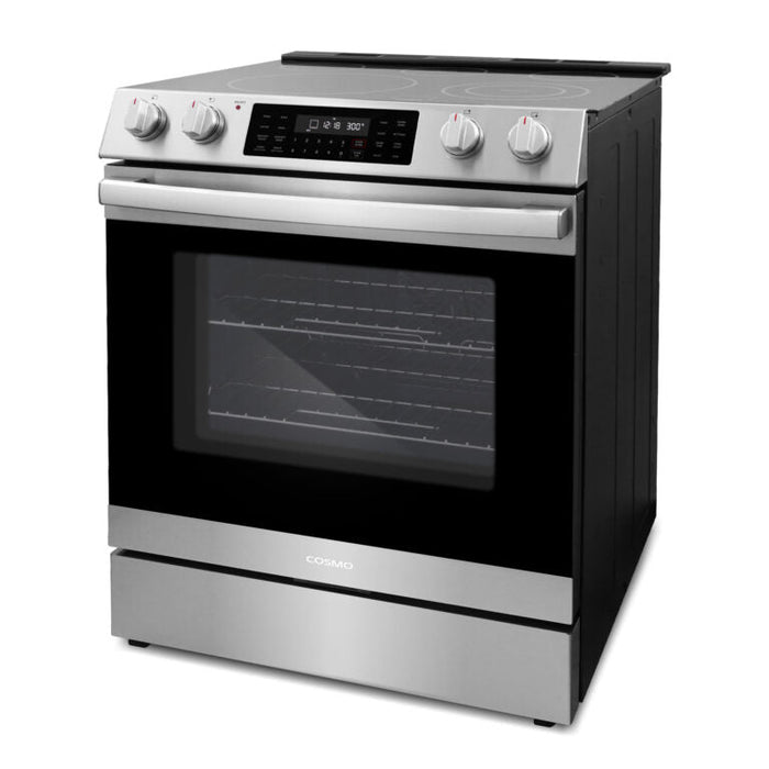 Cosmo Commercial 30" 6.3 cu. ft. Electric Range with 5 Burner Glass Cooktop and Self Clean Air Fry Oven in Stainless Steel (COS-ERC305WKTD)