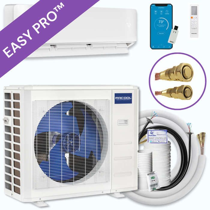 MRCOOL DIY® 5th Gen EasyPro 18,000 BTU Single Zone Mini Split Complete System 230V with 16 ft. DIY Quick Connect Line Set and DIYPRO Cable (EZPRO-18-HP-23016D-O)