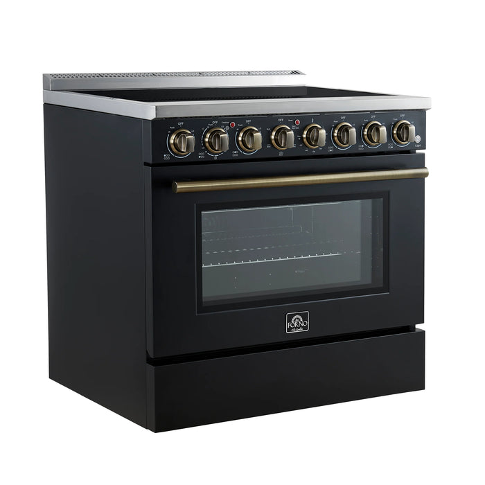 Forno Paolo 36" 5.44 cu. ft. Freestanding Electric Range with True Convection Oven - Stainless Steel, Black, White (FFSEL6011-36)