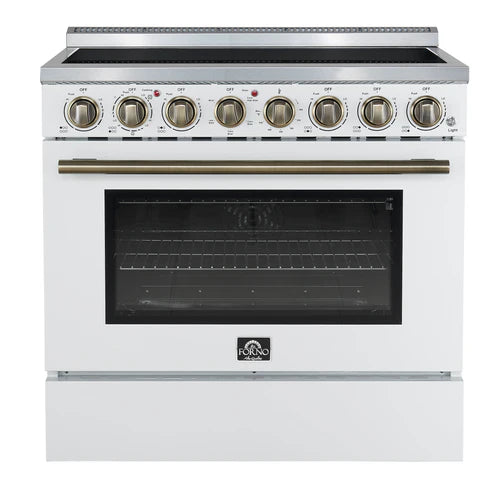 Forno Paolo 36" 5.44 cu. ft. Freestanding Electric Range with True Convection Oven - Stainless Steel, Black, White (FFSEL6011-36)