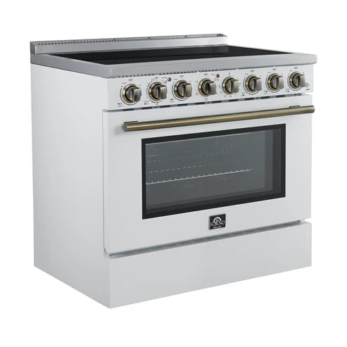 Forno Paolo 36" 5.44 cu. ft. Freestanding Electric Range with True Convection Oven - Stainless Steel, Black, White (FFSEL6011-36)