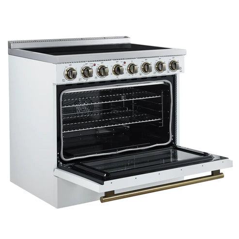 Forno Paolo 36" 5.44 cu. ft. Freestanding Electric Range with True Convection Oven - Stainless Steel, Black, White (FFSEL6011-36)