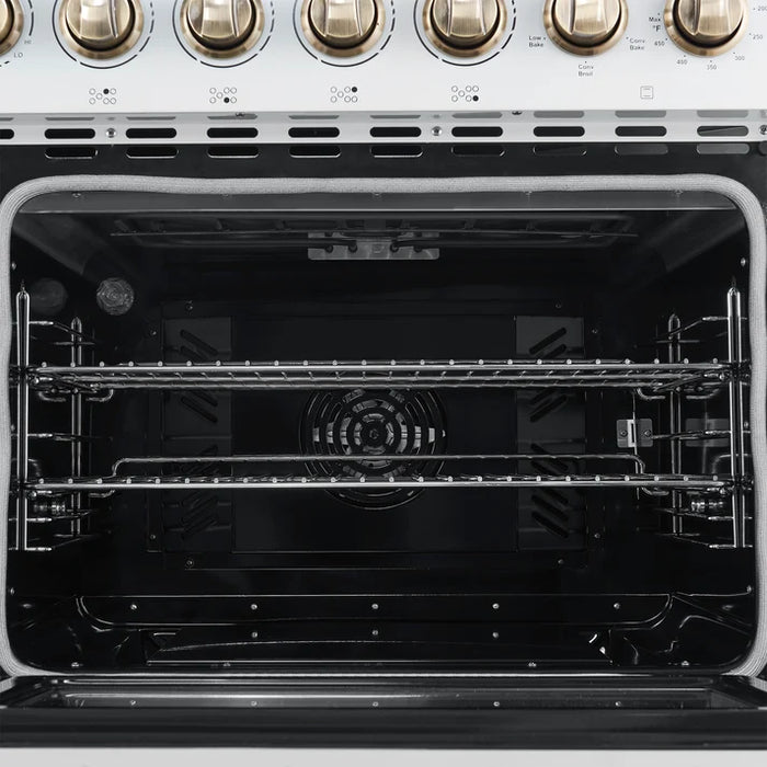 Forno Paolo 48" 6.7 cu. ft. Freestanding Electric Range with True Convection Oven in Stainless Steel (FFSEL6011-48)