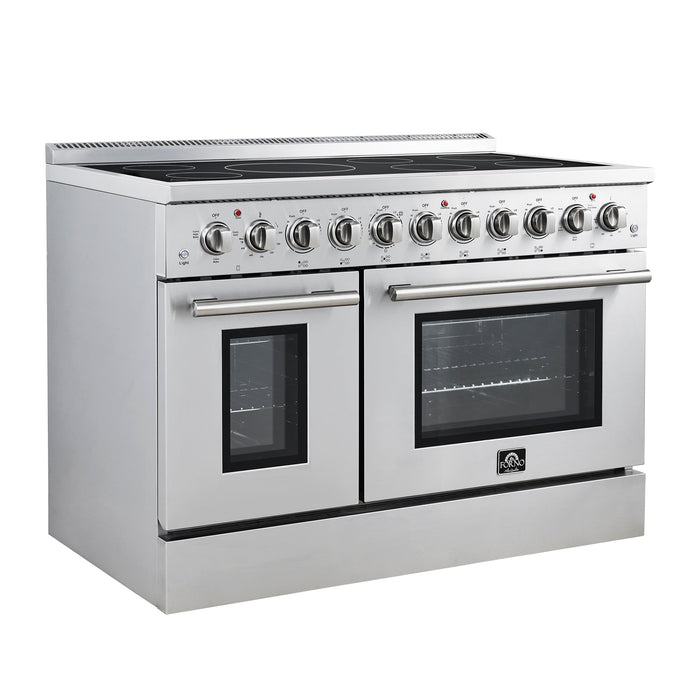 Forno Paolo 48" 6.7 cu. ft. Freestanding Electric Range with True Convection Oven in Stainless Steel (FFSEL6011-48)