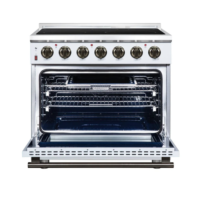 Forno Massimo 36" 5.36 cu. ft. Freestanding Electric Range, 5 Radiant Elements, Convection Oven, Air Fryer  | Stainless Steel, Black, White ( FFSEL6020-36)