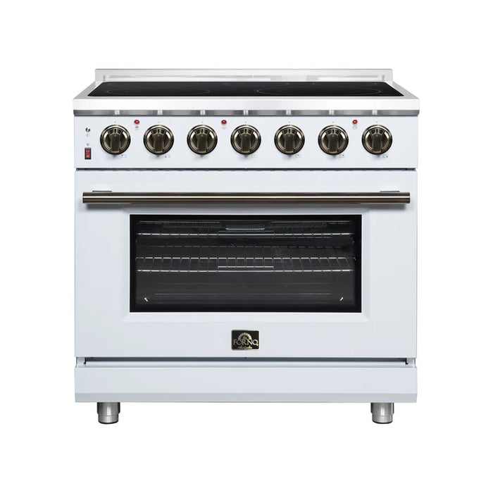 Forno Massimo 36" 5.36 cu. ft. Freestanding Electric Range, 5 Radiant Elements, Convection Oven, Air Fryer  | Stainless Steel, Black, White ( FFSEL6020-36)