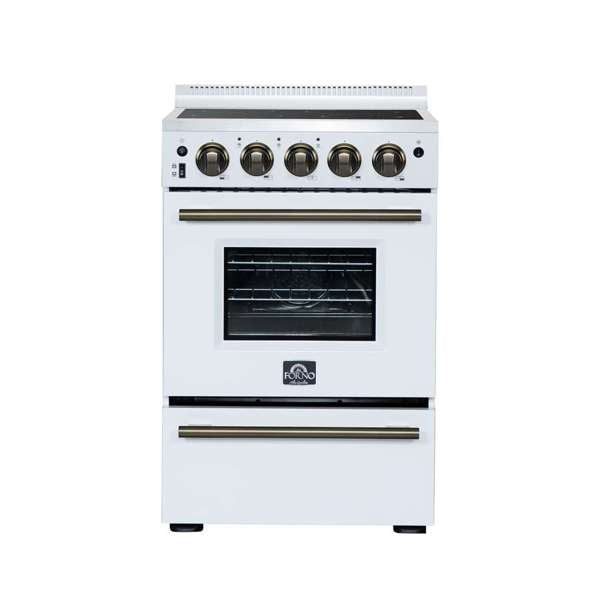 Forno Loiano 24" 2.3 cu. ft. Freestanding Electric Range with Storage Drawer - Stainless Steel, Black, or White (FFSEL6069-24)