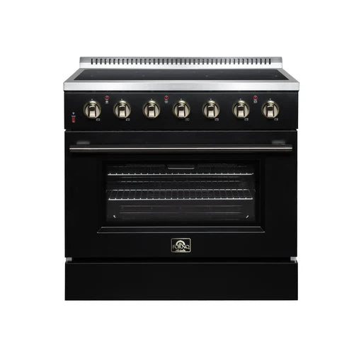 Forno 36" Inch 5.36 cu. ft. Freestanding  Electric Range, 5 Radiant Elements, Convection Oven, Air Fryer | Stainless Steel, Black, White (FFSEL6083-36)