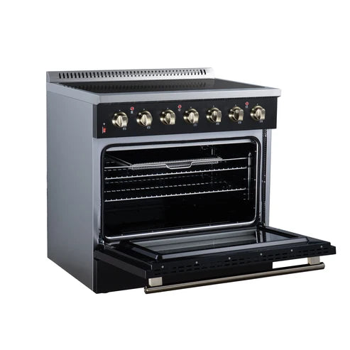 Forno 36" Inch 5.36 cu. ft. Freestanding  Electric Range, 5 Radiant Elements, Convection Oven, Air Fryer | Stainless Steel, Black, White (FFSEL6083-36)
