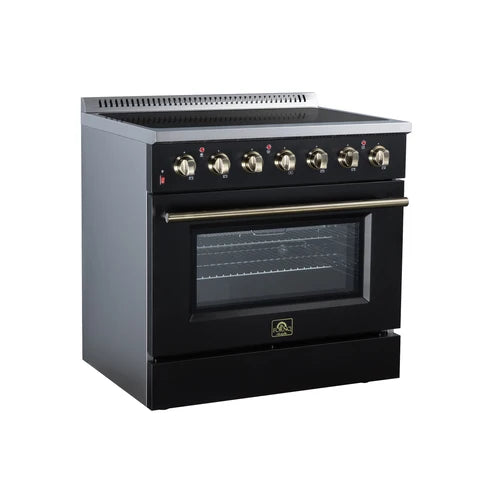Forno 36" Inch 5.36 cu. ft. Freestanding  Electric Range, 5 Radiant Elements, Convection Oven, Air Fryer | Stainless Steel, Black, White (FFSEL6083-36)