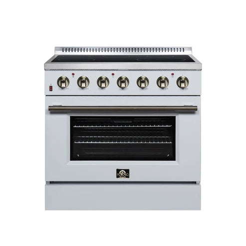 Forno 36" Inch 5.36 cu. ft. Freestanding  Electric Range, 5 Radiant Elements, Convection Oven, Air Fryer | Stainless Steel, Black, White (FFSEL6083-36)