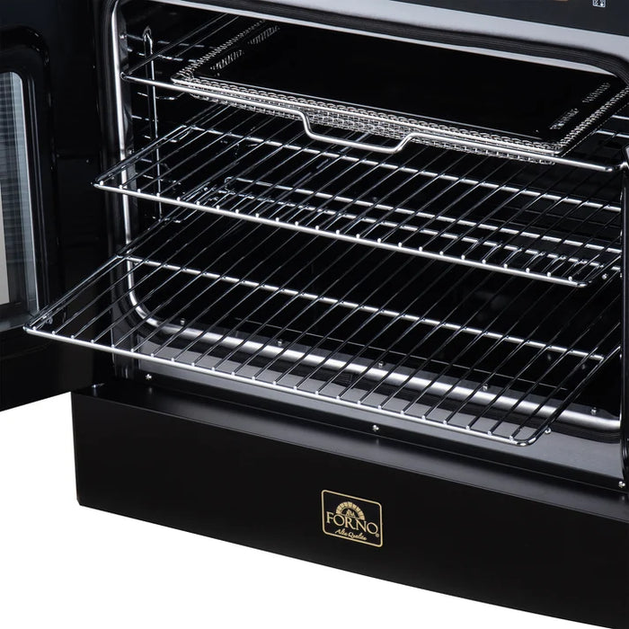 Forno Galiano 30-Inch 4.32 cu. ft. Electric Range, 4 Radiant Elements, French Door, Convection Oven, Air Fryer - Black or White (FFSEL6917-30BLK)