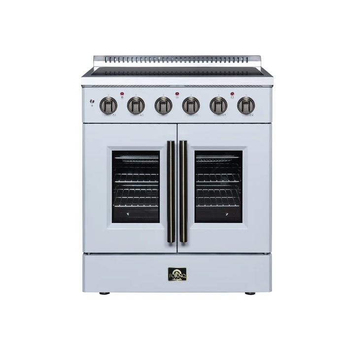Forno Galiano 30-Inch 4.32 cu. ft. Electric Range, 4 Radiant Elements, French Door, Convection Oven, Air Fryer - Black or White (FFSEL6917-30BLK)